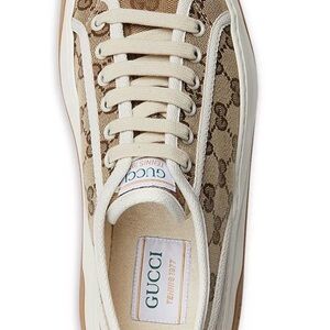 Gucci Brown and Cream Monogram Sneakers